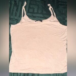 Cream ribbed tank top